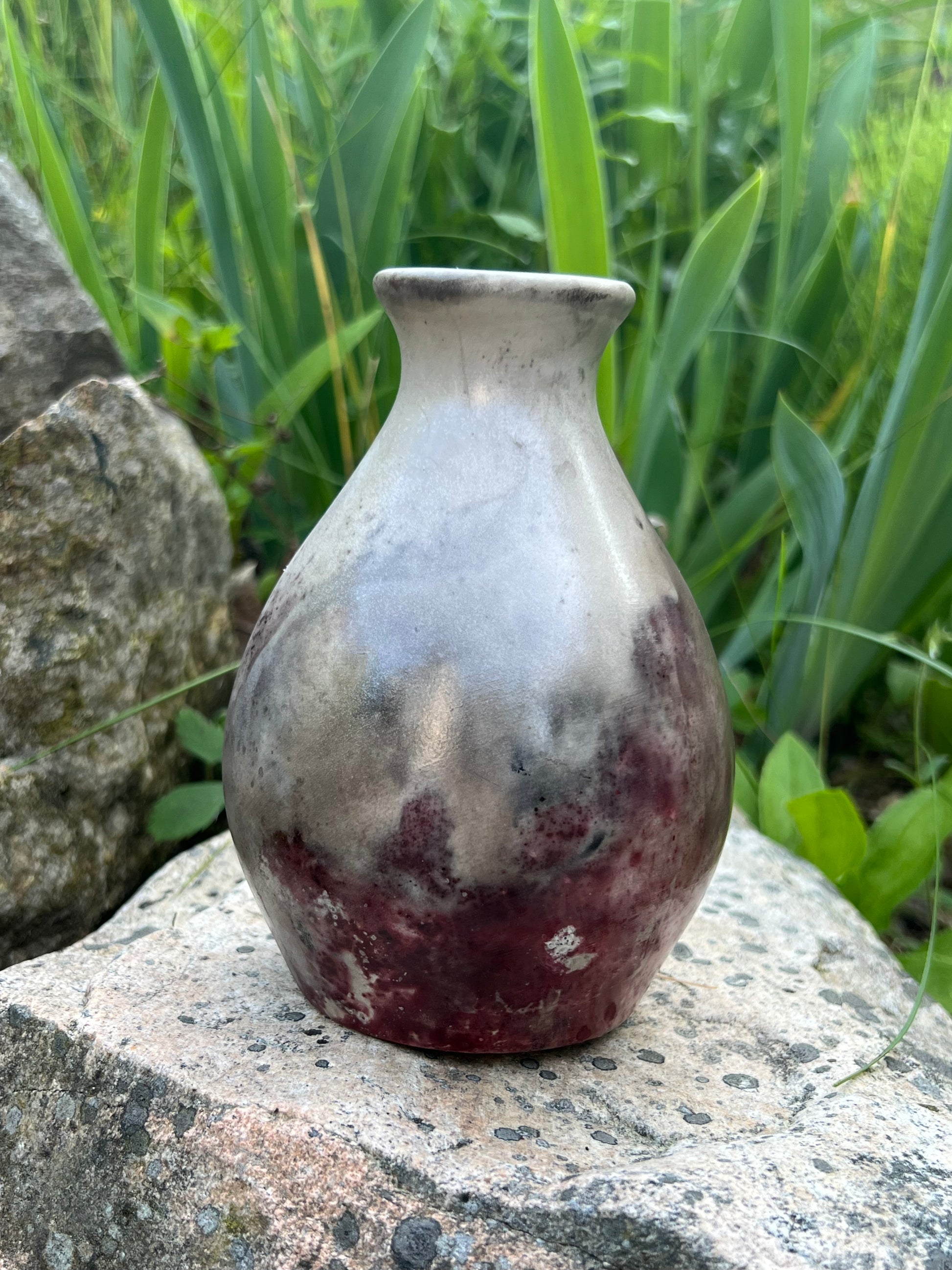 Pit Fired Pear Bud Vase