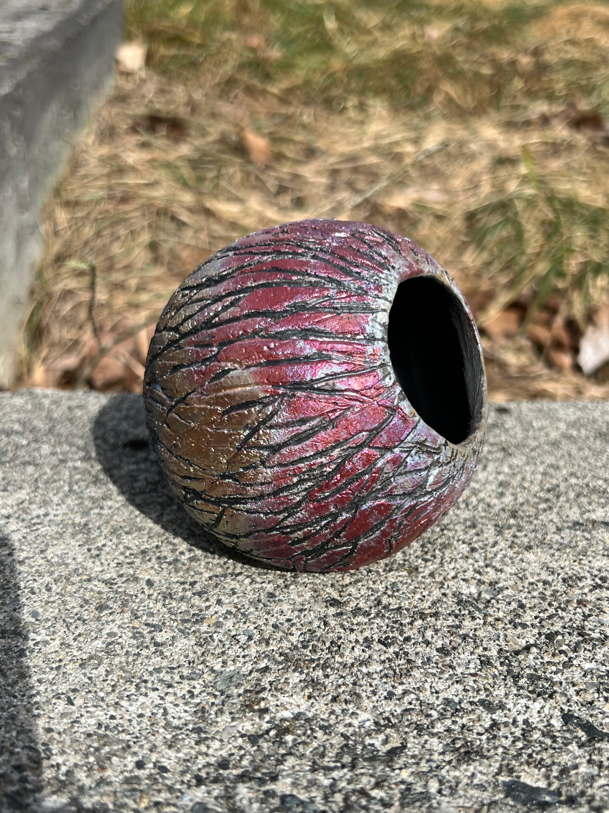 Raku Ball Vase